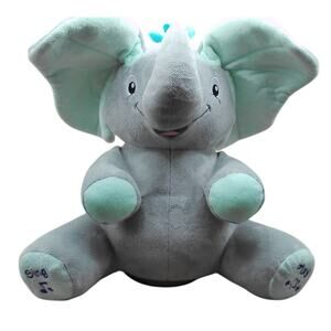2023 Nuby Peek A Boo Friends Interactive Elephant Singing Animated Plush Works
